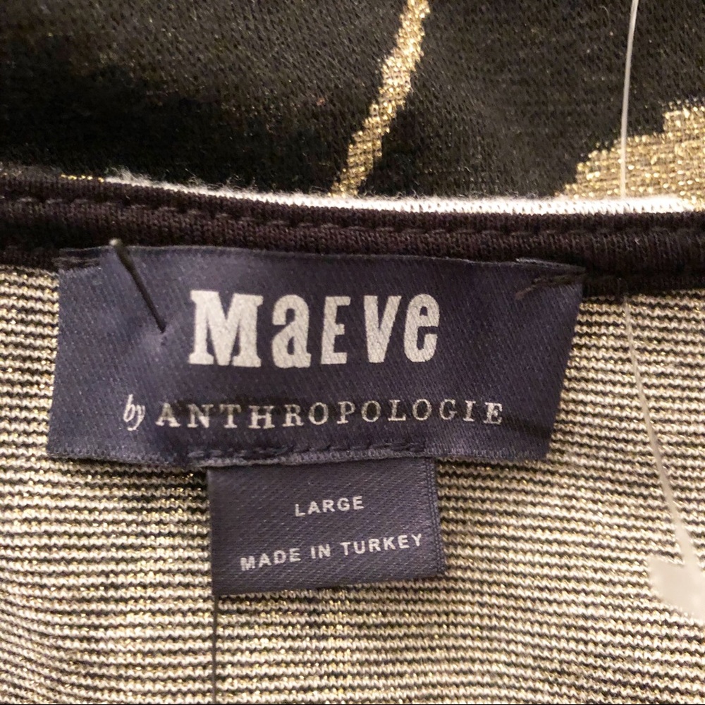 Anthropologie Black and Gold Wrap Top - Picture 16 of 17